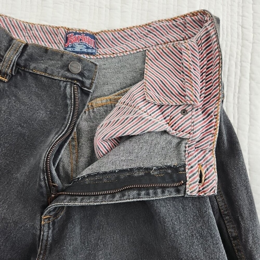 Platinum FUBU Harlem Globetrotters Jeans Big D Meadowlark Patches Removed 36x34 - Picture 13 of 15